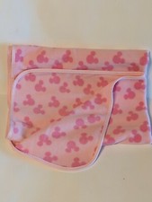 Disney Baby Pink Fleece Baby Blanket Minnie Mouse Logo