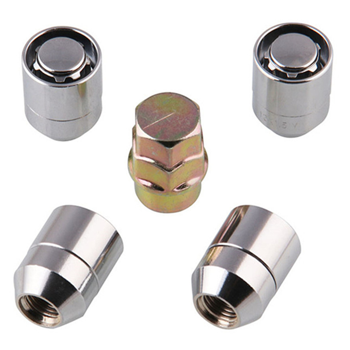 4Pcs Wheel Nut M12x1.5C & Key Alloy Steel For Anti-theft Security