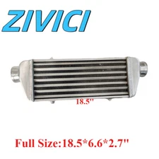 Universal Tube & Fin Full Aluminum Fmic Turbo Front Mount Intercooler 18"x7"x3"