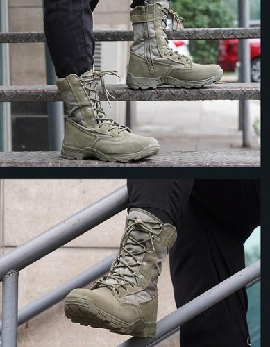 Men's Light Weight Military Boots Combat Shoes Tactical Hiking Climbing Outdoor - Picture 9 of 15