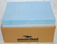Image of 10 x School College Home A4 Exercise Books 80 pages 10mm SQUARE light Blue