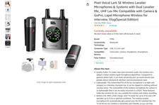 Pixel Voical Lark Uhf Wireless Lavalier Microphone System For Dslr Phone Video