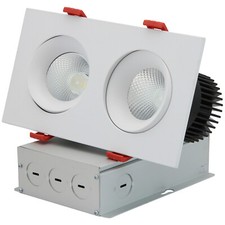 24W 2Head LED Recessed Lighting Gimbal Retrofit Downlight, 1540LM, 5CCT, 38 