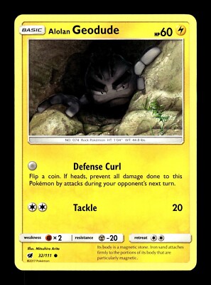alolan geodude pokemon card Pokemon Crimson Invasion Alolan Geodude 32/111