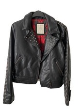 Espirit Studded Leather Jacket Size 12