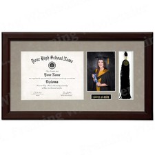 Modern 8.5"x11" Diploma Frame - Espresso Brown - w/ Graduation Year Engraving