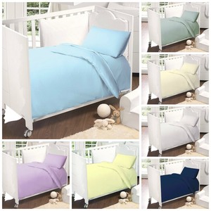 Nursery Baby Plain Polycotton Fitted Sheet 60cm,x120cm Cot Bed Luxury Bedding