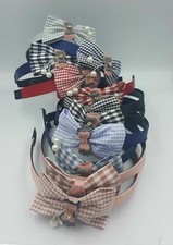 Gingham Bow Alice Band Hairband Headband Aliceband