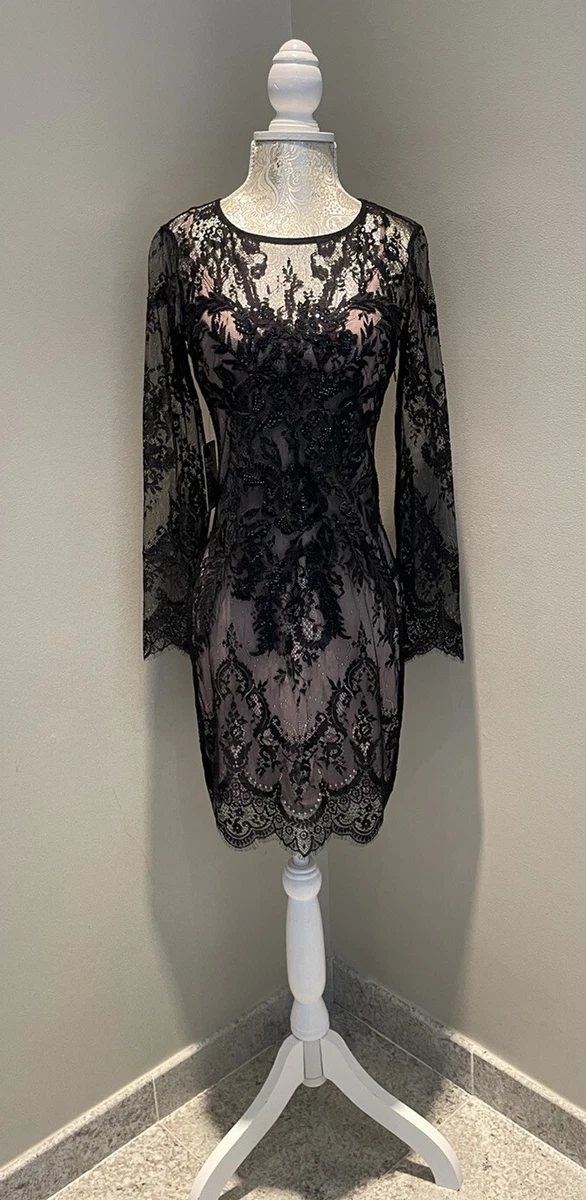 NWT EXPRESS Black Lace Cocktail Party Dress Black Dress Size 0