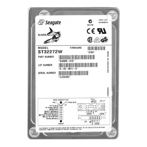Hard Drive Seagate barracuda 4XL 2.26GB 7.2K Ultra Wide SCSI 3.5'' ST3 - Picture 2 of 3