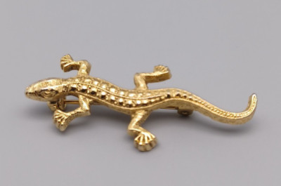 Vintage Gold Tone Salamander MCM Lizard Gecko Fashion Pin Brooch 