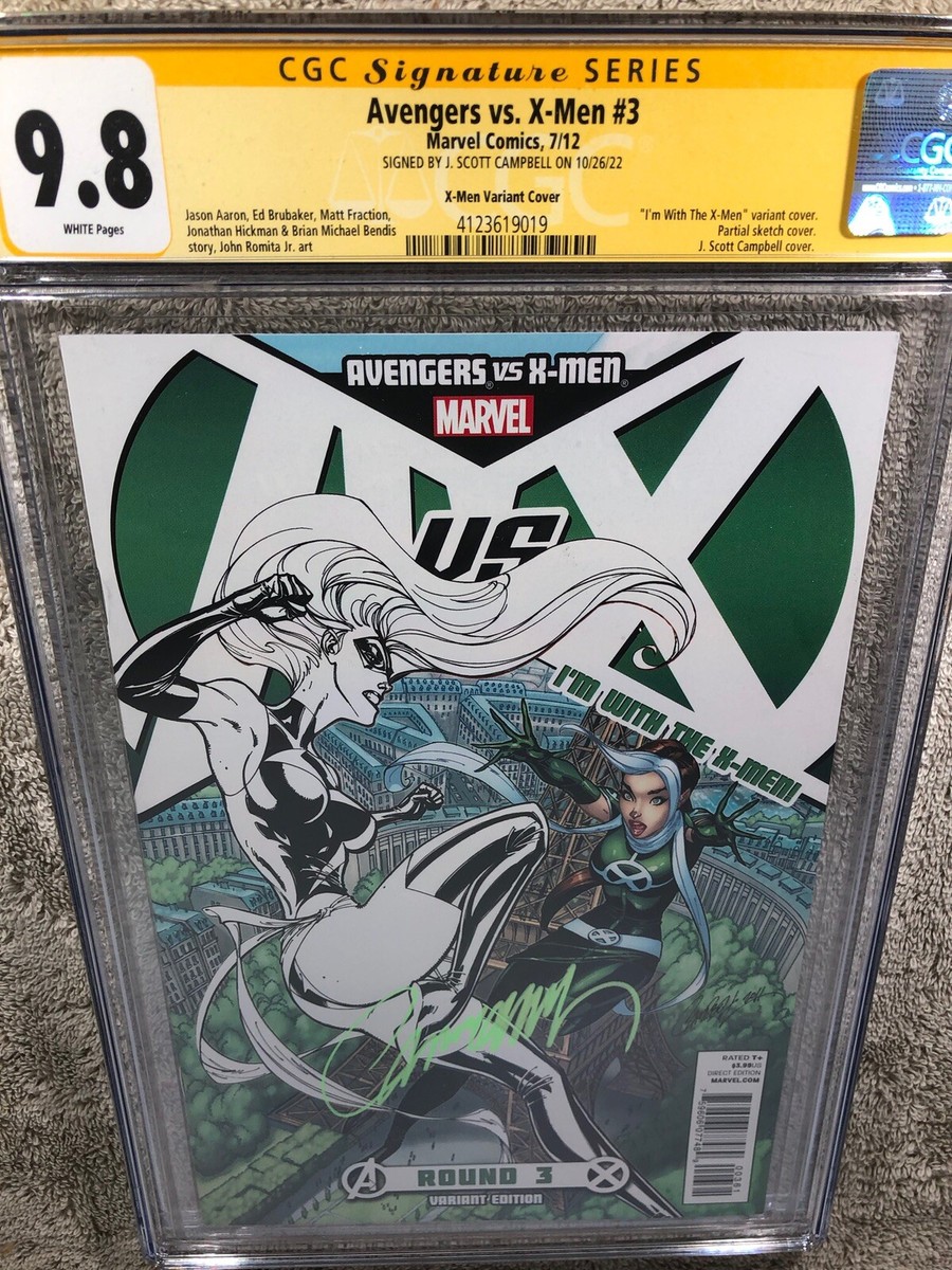 Avengers vs X Men 3 CGC SS 9.8 Rogue v Ms Marvel Campbell Variant