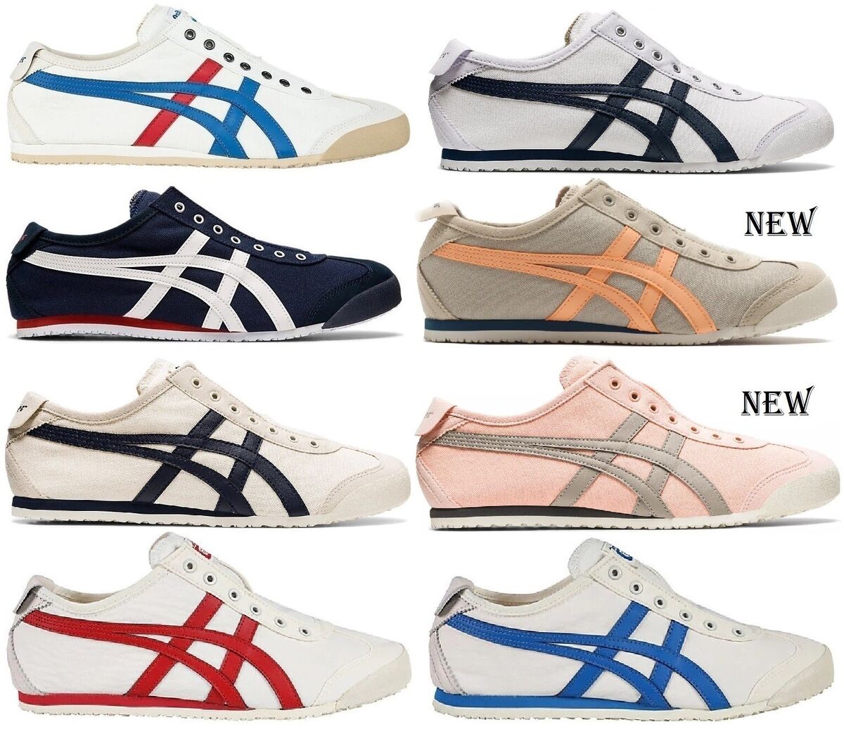 Asics Onitsuka Tiger Mexico 66 Slip-On D3K0N Men Women No Laces Asics Onitsuka Tiger Mexico 66 Slip-On D3K0N Men Women No Laces