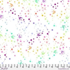 Fat Quarter Free Spirit Tula Pink "True Colors" Fairy Dust White