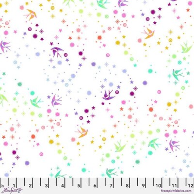 Fat Quarter Free Spirit Tula Pink ''True Colors'' Fairy Dust White