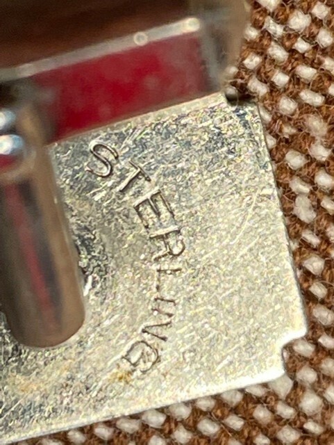 SWANK Sterling Silver Rectangular Cuff Links Engr… - image 8