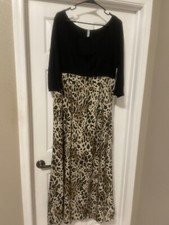 AUDITIONS LEOPARD PRINT LONG MAXI DRESS SIZE 2X.