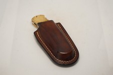 handmade buck 112 leather sheath dark brown waxed upright Sheath Only