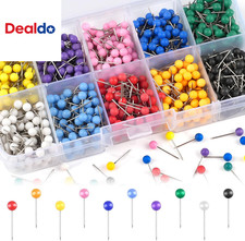 1000 Pcs Multi-Color Push Pins, Map Pins for Travel Map, 1/8" Small Map Tacks wi
