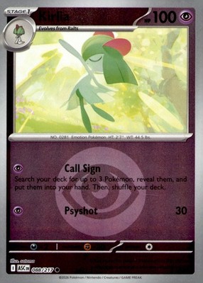 Kirlia (Energy Symbol Pattern) Common ME: Ascended Heroes 088/217 NM