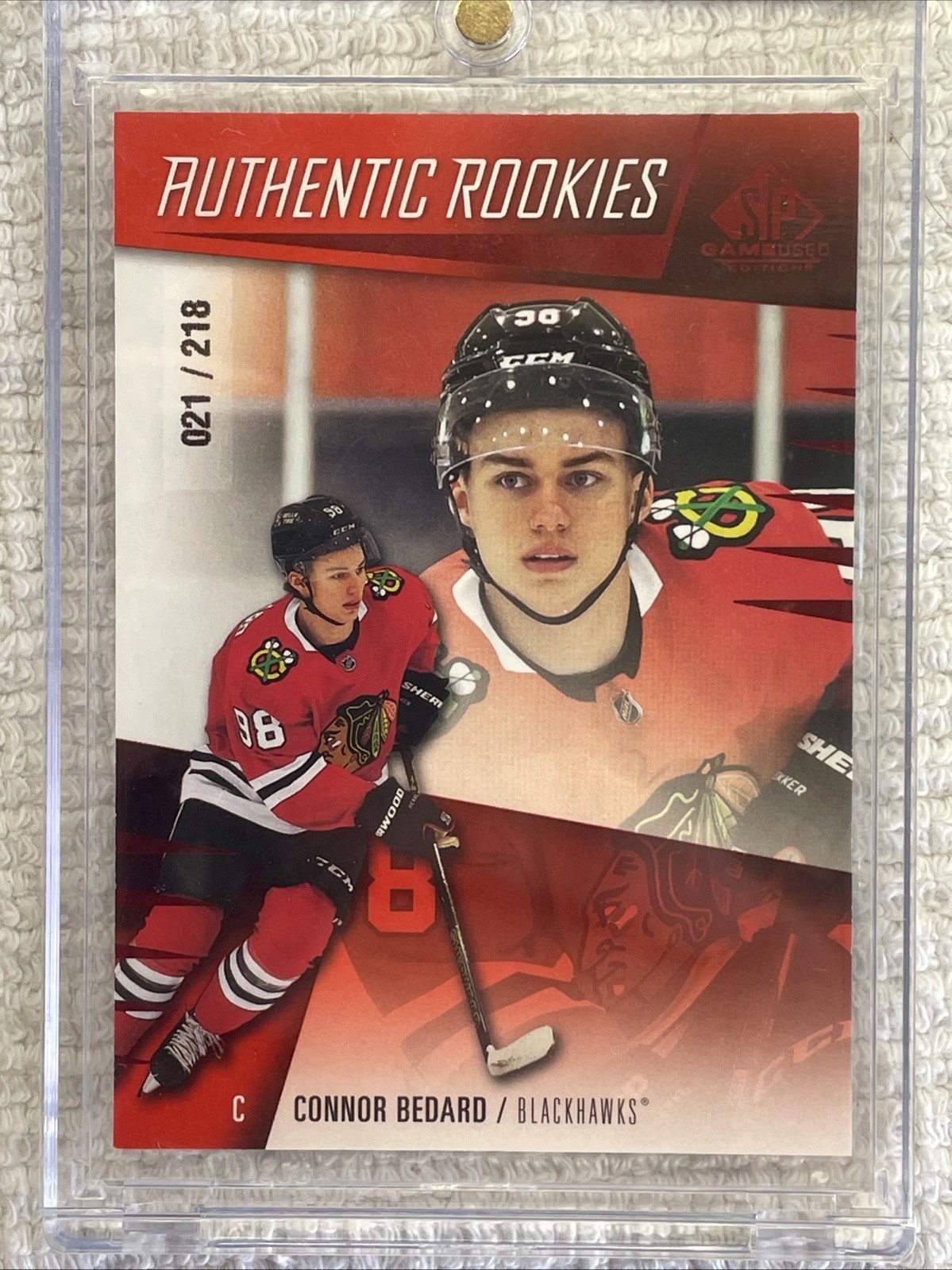 2023-24 Upper Deck SP Game Used Authentic Rookies Red Connor Bedard /218