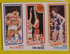 1980-81 Topps Basketball 3 Player Panel Wes Unseld/Tom Owes/Roche NM/MT