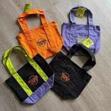 Trader Joe's Mini Halloween Canvas Tote Bag Set Of 4 RARE  Ship today New