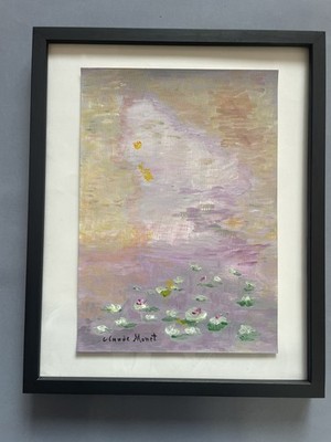 Claude Monet Original Painting French Impressionist Art Pond Water Lillies E43