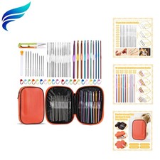 54 Pcs Crochet Needles Set, Crochet Hooks Kit with Storage Case, Ergonomic Kn...