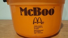    Vintage 1986 McDonalds Halloween Orange Ghost Happy Meal Pail McBoo Bucket