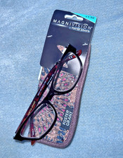 NWT 25 Magnivision FOSTER GRANT Sarah Brown Reading Glasses Soft Case 1.50