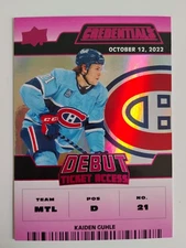 22 23 UD CREDENTIALS DEBUT TICKET ACCESS PINK KAIDEN GUHLE /49