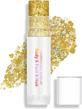 Gold Body Hair Face Glitter Stick, Holographic Sequins Face Sparkle Glitter Gel