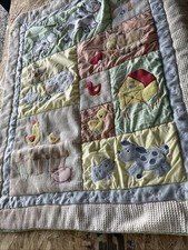 Baby Crib Blanket Comforter FARM Animals Cows Pigs Sheep Chicks 42 X 34