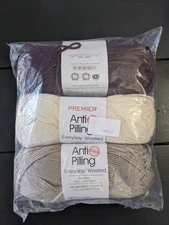Premiere Anti-Pilling Everyday Worsted Yarn Lot of 3