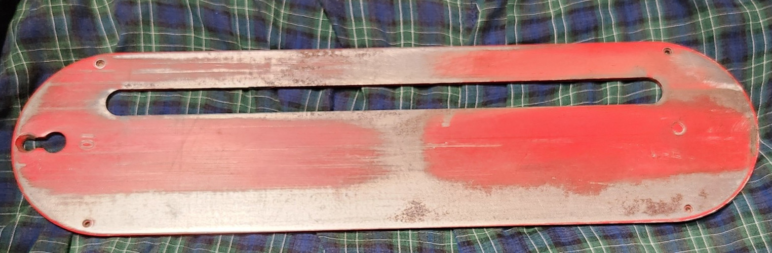 Vintage Craftsman 113 241691  table Saw steel red INSERT 14" x 3 3/4"    01w6