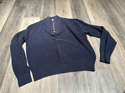 Large Men s Navy Vintage LL Bean Sweater  With Buttons