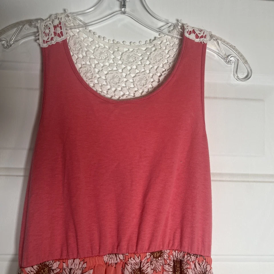 Светло-розовый цветочный подсолнух Summer высоты низкого платье, девочек размер 14 - Изображение 2 из 4