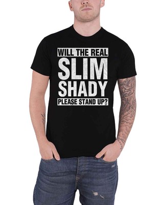 Eminem T Shirt The Real Slim Shady please stand Up Nue offiziell Herren Schwarz