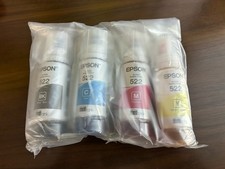 Genuine Epson 522 Ink Bottles 4 Pack Epson Ecotank Black Cyan Yellow Magenta New