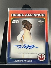 2025 Topps Chrome Star Wars Tribute to '75 ADMIRAL ACKBAR Autographed Card 55/75