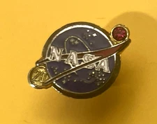 NASA 20 Year Employee service lapel pin red stone vintage lapel pin