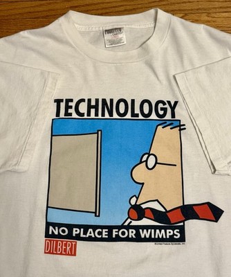 Vintage 90s Y2K XL Dilbert Technology Computers Comedy Single Stitch T-Shirt