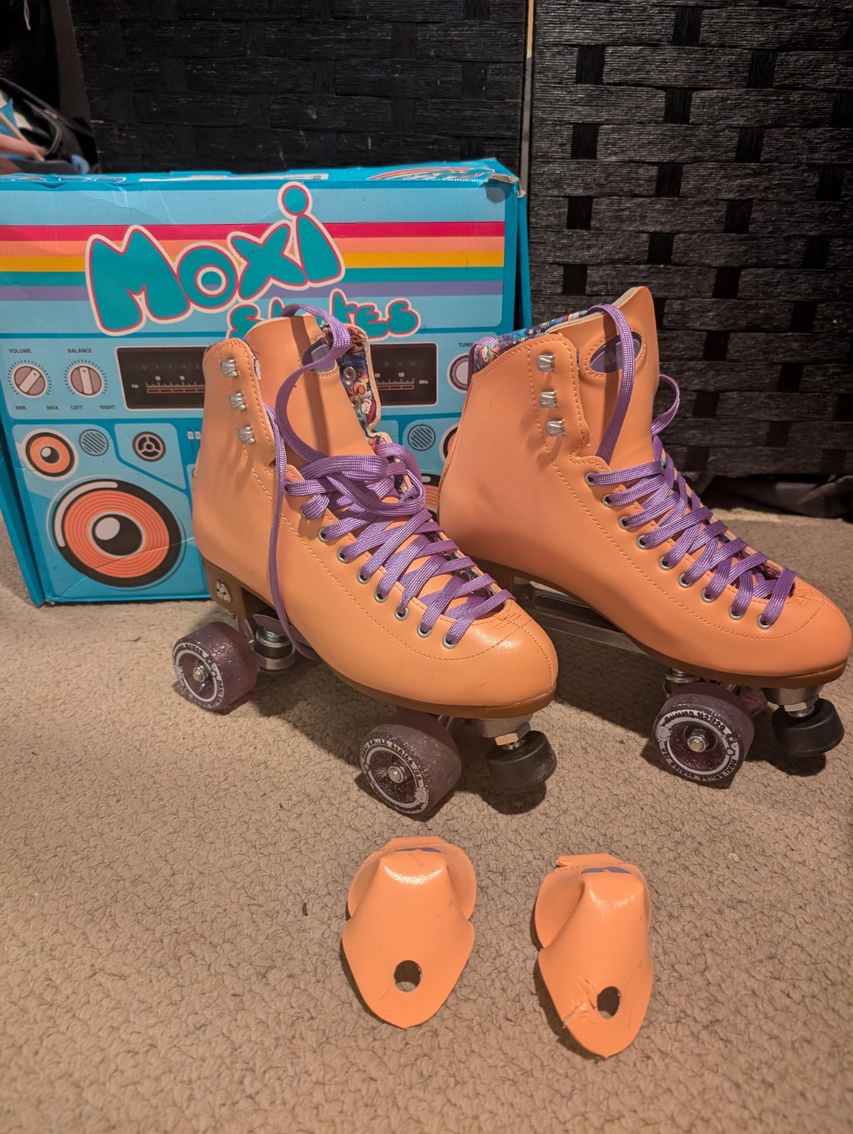 With Purple Laces And Peach Toe Guards