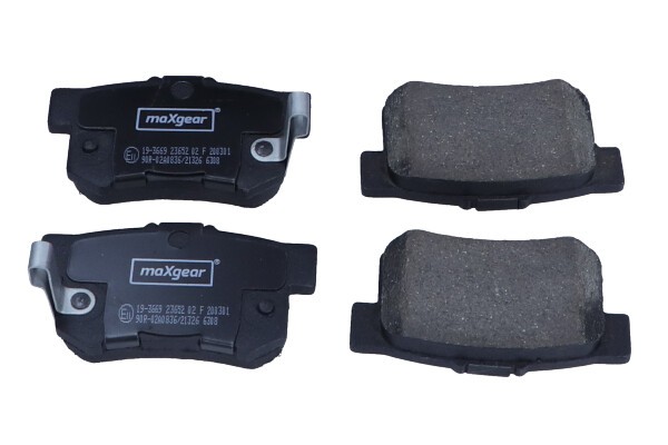 Maxgear 19-3669 Bremsbelag-Satz Scheibenbremse Hinten FüR Acura Honda Great Wall-image