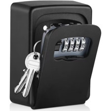OUTDOOR KEY SAFE BOX WALL MOUNTED 4 DIGIT COMBINATION SECURE LOCK FOR SPARE KEYS