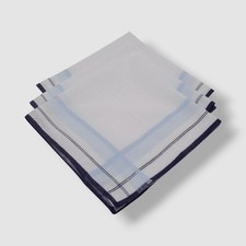 Club Room Men's Blue Fashion-Border Handkerchief 3pc Set