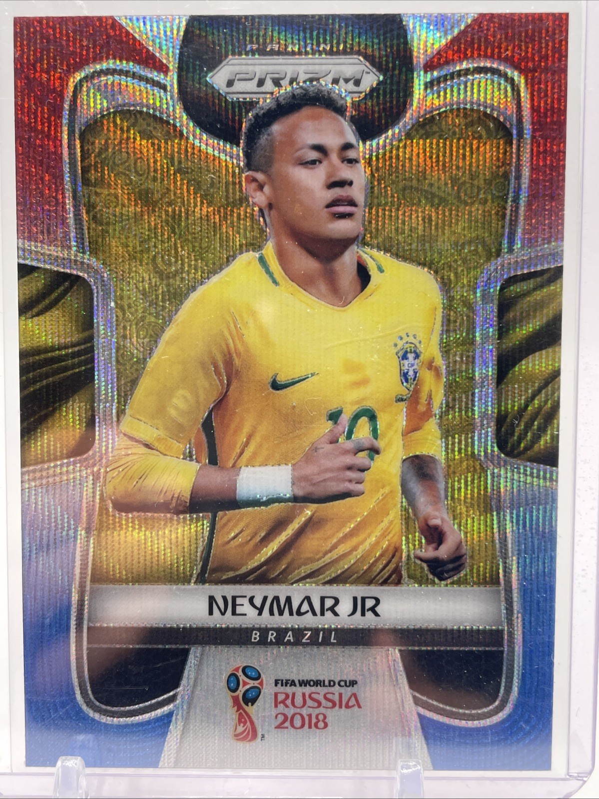 2018 Panini Prizm World Cup - Neymar Jr #25 Red & Blue Wave Prizm
