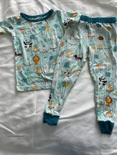 Little Sleepies Birthday Party Animals Size 2T Two Piece Pajamas Short Sleeved
