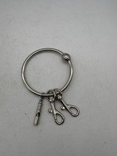 Ganz Charm Holders Circle Large Key Chain Ring with Whistle Charm Wristlet